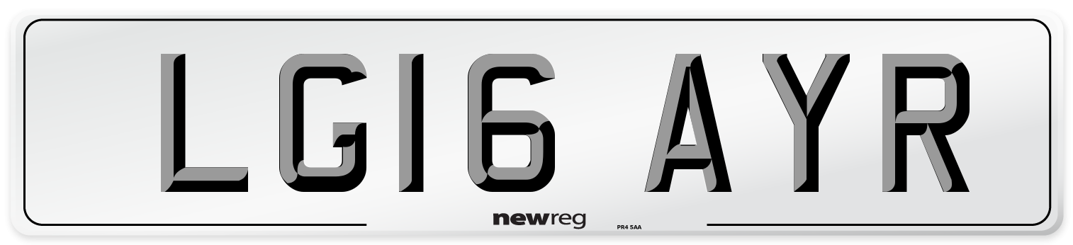 LG16 AYR Number Plate from New Reg